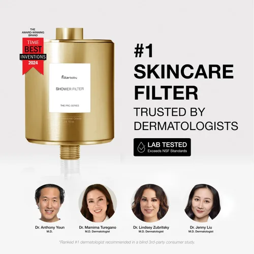 Miniatura 7 de Filterbaby Filtro de ducha totalmente metálico Pro, certificado IAPMO según NSF 177, desarrollado por médicos, reduce hasta un 99% de Dorado