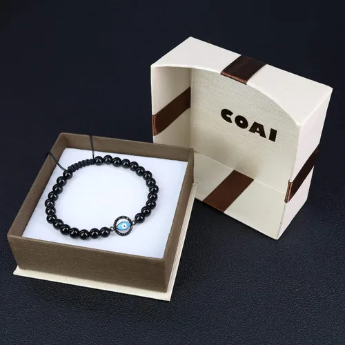 Miniatura 6 de COAI - Pulsera con cuentas de piedra de obsidiana negra