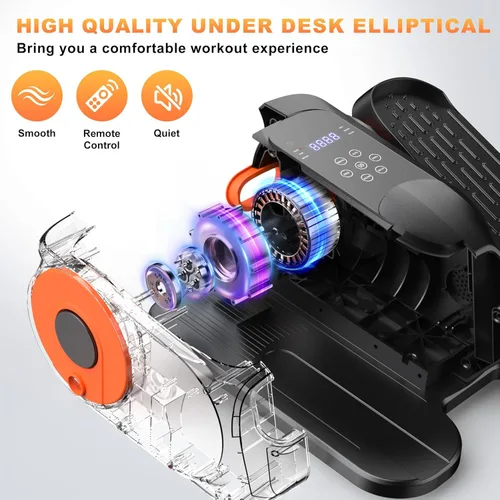 Miniatura 2 de Mini ejercitador elíptico de piernas eléctrico de bajo impacto para debajo del escritorio, como se ve en la televisión mientras está sentado