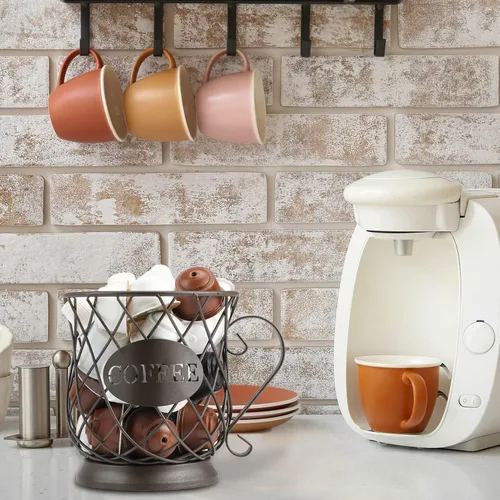 Miniatura 2 de TreeLen Soporte para tazas de café K, organizador de almacenamiento de cápsulas K, soporte para tazas Keurig para encimeras, soportes Kcup
