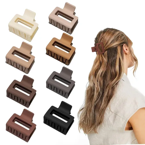 Miniatura 8 de Pinzas de garra para cabello para mujeres y niñas, pinzas cuadradas mate de 2" para cabello fino o grueso, pinzas antideslizantes para el cabello