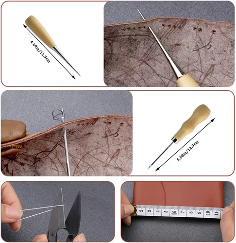 Miniatura 5 de MORFEN Kit de costura para adultos, 38 piezas, kit de costura resistente, kit de aguja e hilo con agujas de coser a mano, 8 hilos de tapicería, kit