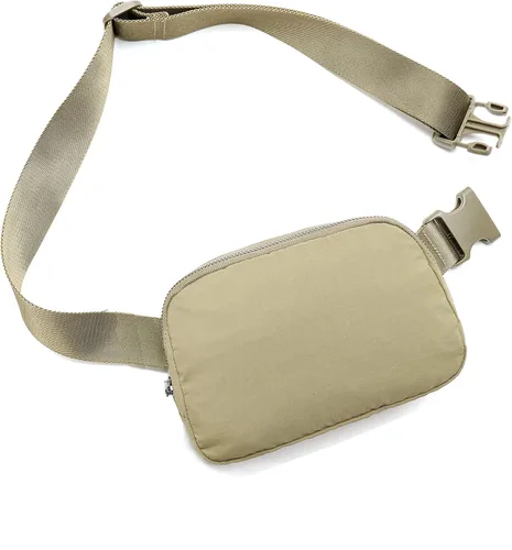 Miniatura 7 de Riñonera Bolsa de Cinturón Bolsa de Cintura Bolsas Cruzadas para Correr, Senderismo, Viajes, Entrenamiento, Correa Ajustable para Mujer, Caqui Caqui