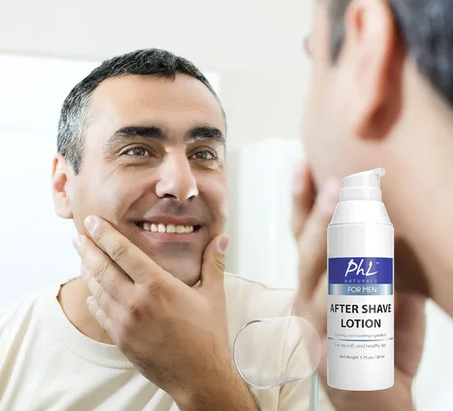 Miniatura 3 de PHL Naturals Loción para después del afeitado sin perfume para hombres, calma, hidrata, repara la piel y previene las quemaduras de afeitar, acabado