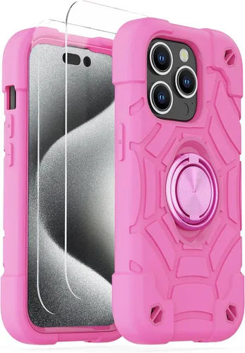 Miniatura 44 de KCJ Funda para iPhone SE 2022/2020, iPhone 8/7/6/6S, con [2×Protectores de Pantalla][Soporte de Anillo] Silicona Suave+PC Duro Protección Completa
