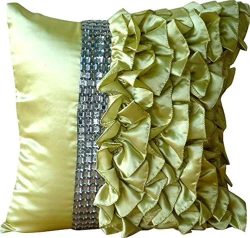 Miniatura 38 de The HomeCentric Fundas de almohada decorativas con bordes de 12 x 12 pulgadas Funda de cojín de seda de arte moderno Fundas de almohada verdes
