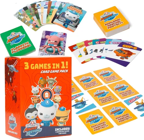 Mighty Mojo Octonauts - Juegos de cartas clásicos para niños, juego de memoria, Go Fish & Old Maid, divertido juego familiar para niños y niñas,