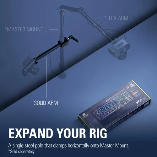 Miniatura 5 de Elgato Brazo sólido, brazo de sujeción con abrazadera acolchada para un fácil montaje y ajuste de luces, cámaras y micrófonos, para transmisión