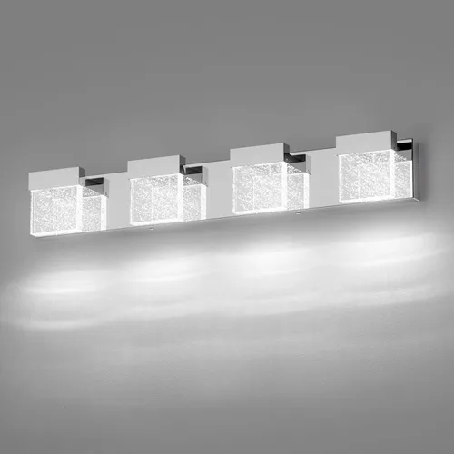 Miniatura 9 de Lámpara de tocador de baño de 30.5 pulgadas con 4 burbujas, color negro, lámpara LED sobre espejo, moderna, 6000 K