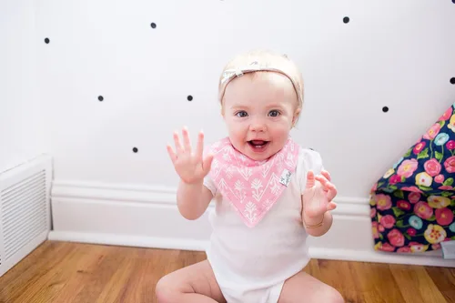 Miniatura 2 de Copper Pearl Baby Bibs 4 Pack, Printed Bandana Drool Bibs for Baby Girl & Boy, Soft Cotton Drooling Teething Bibs Claire