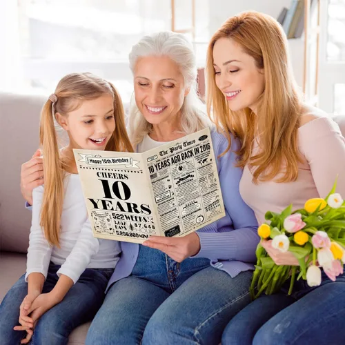 Miniatura 8 de BGTCARDS Tarjeta de cumpleaños número 10, decoraciones de cumpleaños número 10 para niñas y niños, regalos divertidos para hija e hijo, tarjeta