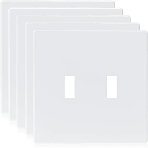 ELEGRP Placas de pared de palanca de 2 segmentos sin tornillos, cubierta de placa frontal termoplástica irrompible de tamaño mediano para Blanco mate