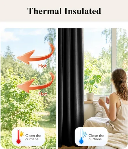 Miniatura 125 de StangH Cortinas de Terciopelo Verde Esmeralda de 96 Pulgadas - Cortinas Opacas de Terciopelo de Lujo Súper Suaves, Elegante Cobertura de Ventana