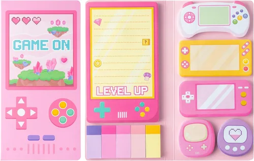 Miniatura 36 de B1ykin Lindo Conjunto de Notas Adhesivas - Bloc de Notas Autoadhesivas con Forma de Videojuego de Subir de Nivel, 550 Hojas de Páginas de Memo
