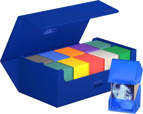 Miniatura 7 de Ultimate Guard Arkhive 800+, estuche para mazo para 800 cartas TCG con doble funda, azul, compatible con Boulders, cierre magnético y forro
