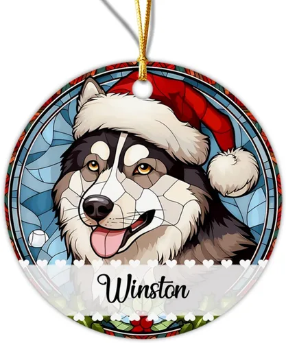 Miniatura 26 de Chow Chow - Adorno decorativo para árbol de Navidad 2026, adorno personalizado para sombrero de Navidad, regalo de adornos de Navidad para perros