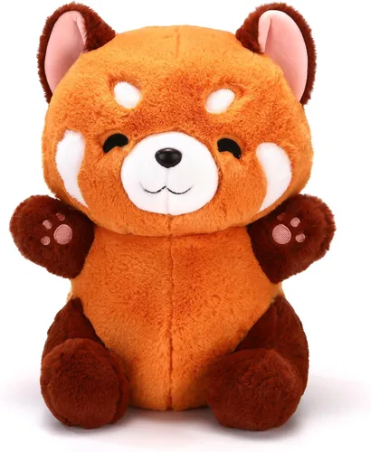 Miniatura 10 de Riuhot Almohada de peluche de panda rojo, bonito juguete de peluche, regalo de Navidad para el día de San Valentín para novias y niños, almohada