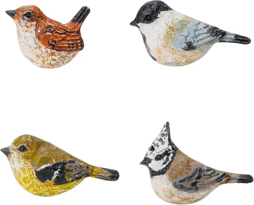 SOFFEE DESIGN Juego de 4 perillas de gabinete de metal con pájaros, tirador decorativo para puerta/gabinete/cajón, cuatro tipos de pájaros vívidos