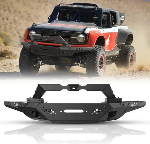 Miniatura 10 de ROXX Barra de parachoques delantero negra compatible con Ford Bronco 2021 2022 2023 2 2 2023 2 puertas 2 puertas cepillo parachoques cepillo 3B.