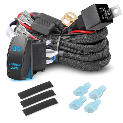 Miniatura 8 de Arnés de cableado 1 cable, kit de arnés de cableado de barra de luz LED Rfroad Lighting para luces antiniebla, luces de conducción todoterreno, luz