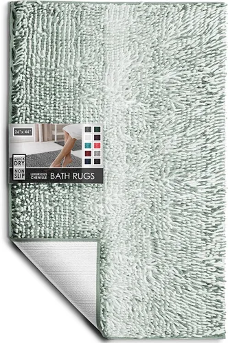 Miniatura 17 de Hearth & Harbor Alfombras de baño, tapete de baño de chenilla - Alfombras de baño lavables a máquina para baño con respaldo antideslizante de goma