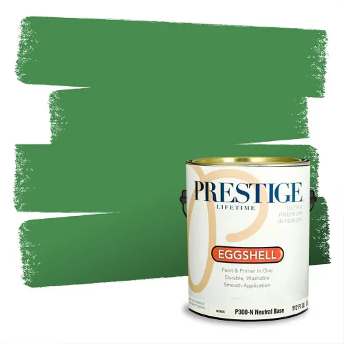 Miniatura 160 de Prestige Paints - Pintura exterior e imprimación en uno, 1 galón, plano, compatibilidad comparable con el color menta «Whipped Mint» de Behr