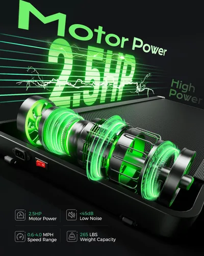 Miniatura 3 de TREAFLOW Caminadora portátil debajo del escritorio con inclinación 2.5HP para oficina en casa 265 libras de capacidad con control remoto LED
