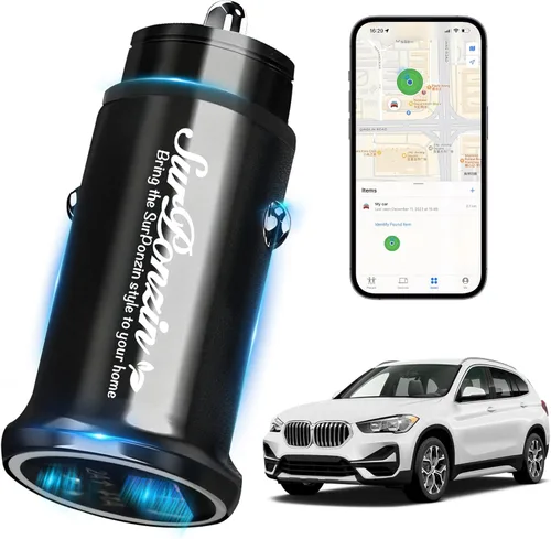 Dispositivo antipérdida para automóvil con puerto de carga, seguimiento de ubicación en tiempo real, compatible con Apple Find My (solo iOS), color