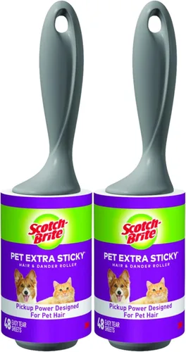 Miniatura 4 de Scotch-Brite - Rodillos para pelusas súper adhesivas para mascotas, 4 rodillos, 48 hojas por rodillo, 192 hojas en total (Paquete de 2)