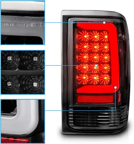 Miniatura 4 de AmeriLite Juego de luces traseras para camioneta Ford Ranger 1993-1997 tipo C halógeno, LED, tubo de repuesto para camioneta, lado del pasajero
