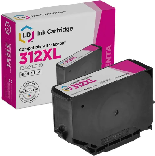 LD Productos Cartucho de tinta remanufacturado Reemplazo para Epson 312XL T312XL320 Alto Rendimiento (Magenta) Compatible con Epson Expression Photo