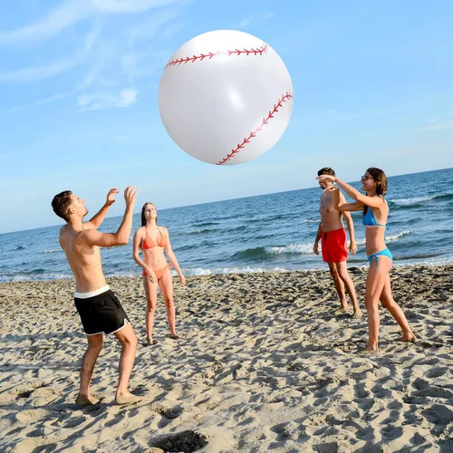 Miniatura 7 de Lewtemi Pelotas deportivas inflables gigantes grandes, pelota de playa, béisbol, fútbol, arco iris, baloncesto, fútbol para deportes, fiestas