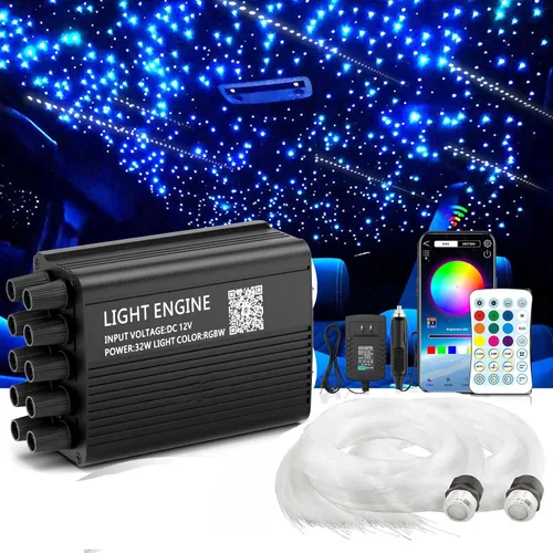 Miniatura 12 de Twinkle Starlight Headliner Light,32W 1000pcs 13.1ft LED Star - Kit de luz de fibra óptica para techo con aplicación/control remoto