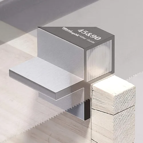 Miniatura 3 de Guía de sierra de cola de milano - Ángulo 1:6 para madera blanda - Herramienta magnética de carpintería de aluminio CNC para precisión de corte