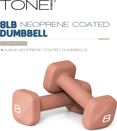 Miniatura 68 de Tone Fitness Pares de Mancuernas de Pesas de Neopreno con Cabeza Cuadrada Antirrodamiento Múltiples Opciones Azul