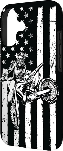 Miniatura 2 de Funda de motocross con bandera de Estados Unidos para iPhone 17