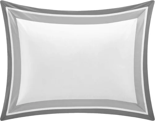 Miniatura 4 de Casabolaj Shading - Juego de funda de edredón de 3 piezas, 100% algodón egipcio, satén de lujo de 400 hilos, marco de retazos con cierre de botón