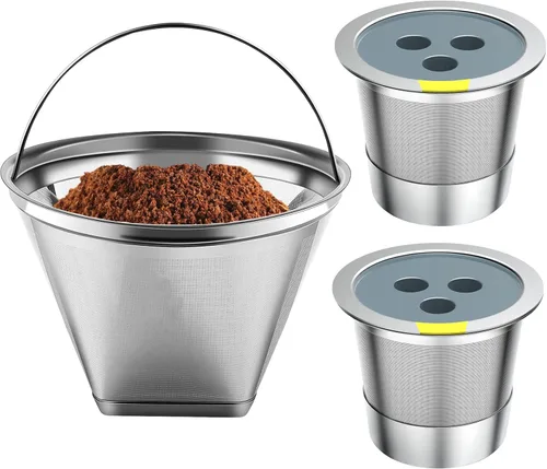 Miniatura 11 de Tazas K reutilizables de acero inoxidable compatibles con cafetera Ninja, cápsulas de café reutilizables K Cup, filtros de café reutilizables