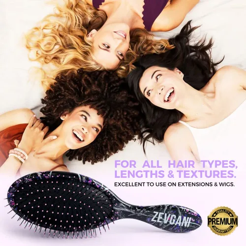 Miniatura 3 de ZEVGANI MuddyGirl - Cepillo desenredante de cerdas ultrasuaves para mujeres y niños, cepillo desenredante para cabello grueso, rizado, fino, largo