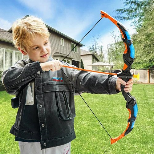 Miniatura 7 de TOY Life Arco y flecha de juguete para niños 4 6 8 12, juego de arco y flecha para niños con luz, juego de arcos de tiro para niños