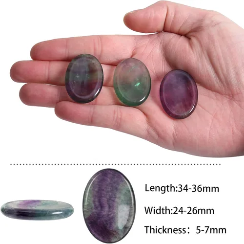 Miniatura 3 de mookaitedecor Paquete de 4 piedras ovaladas para el pulgar, piedras preciosas pulidas para ansiedad, terapia de cristal, meditación, equilibrio