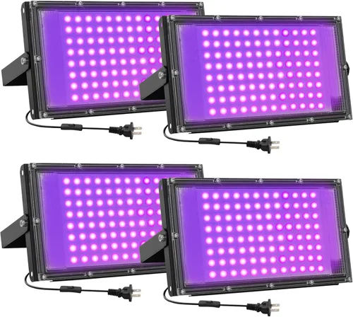 Miniatura 10 de 50W luces negras LED para fiesta brillante, IP65 impermeable luz negra UV reflector 395nm foco de luz negra púrpura lámpara de luz UV fluorescente