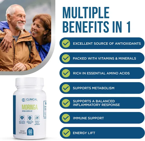 Miniatura 4 de Clinical Effects Moringa Oleifera - 800 mg Cápsulas de Moringa Suplemento Superalimenticio - Suplemento de apoyo para el corazón