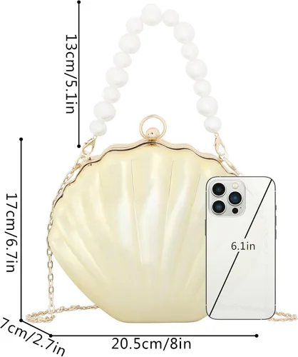 Miniatura 5 de Women Mini Seashell Evening Clutch Top-Handle Bag Cross-body Bag