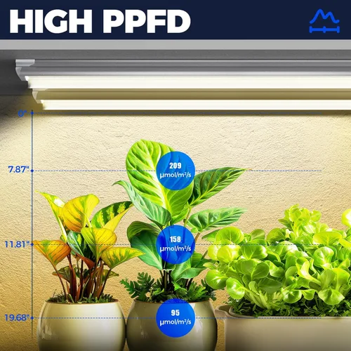 Miniatura 3 de Barrina Luz de crecimiento T8, 252 W (6 x 42 W, equivalente a 1400 W), espectro completo, tiras de luz LED de crecimiento, lámpara de cultivo