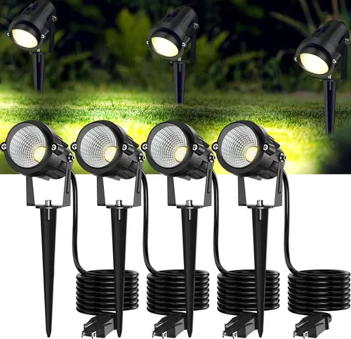 Miniatura 8 de Luces de alto brillo para exteriores de 1000 lm para patio, 6500 K luces de luz diurna al aire libre con cable eléctrico de 4.9 pies, focos LED