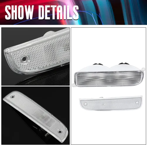 Miniatura 5 de ECOTRIC Luces de esquina + luces de señal compatibles con Jeep Cherokee XJ 1997-2001 solo luces de esquina transparentes y luces de señal