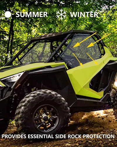 Miniatura 2 de Red para Ventana de ATV/UTV Protector de Malla para Jaula Trasera Enrollable + Derecha + Izquierda Cubierta de Red Protectora de Sombra para Ventana