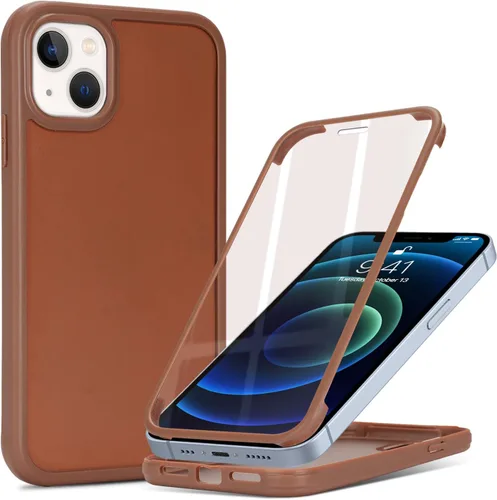 Miniatura 28 de Funda para iPhone 13 mini con protector de pantalla integrado y protección de cuerpo completo, para Apple iPhone 13 Mini, fundas para hombres, Rojo