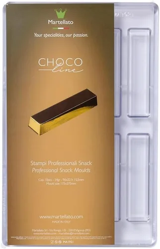 Martellato Molde de policarbonato para chocolate, barra triangular (registro) 3.780 in